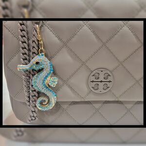 Seahorse Rhinestone Purse Charm & Broach